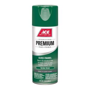 Ace Premium Gloss Enamel Spray Paint Garden Green 12oz Ace Premium Gloss Enamel Spray Paint Garden Green 12oz